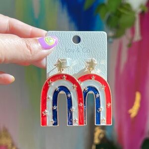 Lou & co | Enamel American Rainbow Earrings | V